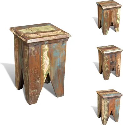 Immagine prodotto di vidaXL Sgabello in legno vecchio in legno massiccio - Sedie e sgabelli pieghevoli