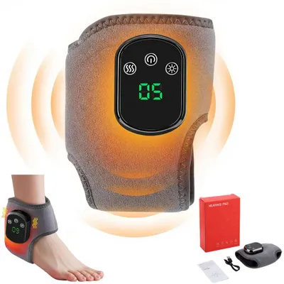Produktbild von Fußmassagegerät elektrisch mit Knöchelbandage, Beinmassage, 5 Heizstufen & 3 Vibrationsmodi, Wärmetherapie USB-C Massagegerät für Durchblutung
