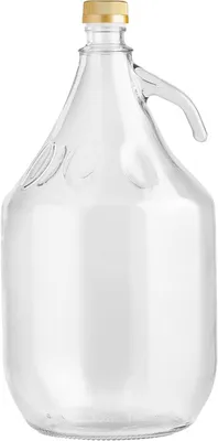 Produktbild von lilawelt24 1 x 5L Glasballon (Gallone) mit Schraubverschluss & Henkel - Glasflasche für Wein, Gärung & Saft - EU-Qualität