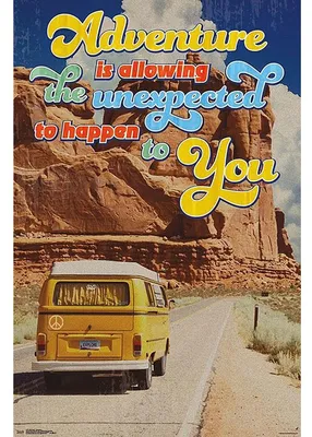 Immagine prodotto di Poster con un furgone camper che invita all'imprevisto