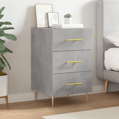 Produktbild von vidaXL Nachttisch Betongrau 40x40x66 cm Holzwerkstoff - Nachttisch - Nachttische - Schrank - Nachtschrank