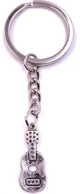 Obrázok produktu pre Onwomania prívesok na kľúče prívesok na kľúče Silver Metal Guitar Acoustic Instrument