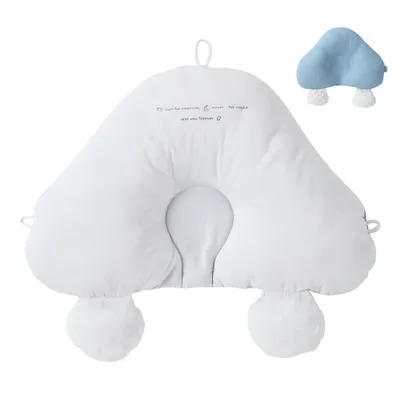 Produktbild von Verstellbare Baby Kopfkissen Gegen Plattkopf, Abnehmbar und Waschbar, Blau 46 x 29 cm