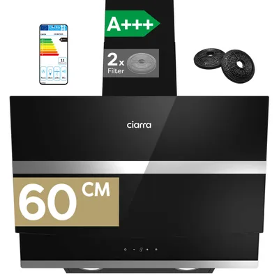 Produktbild von CIARRA A+++ 650 m³/h Dunstabzugshaube 60 cm Kopffreihaube WIFI + APP & Touch Control Booster VM6736NB