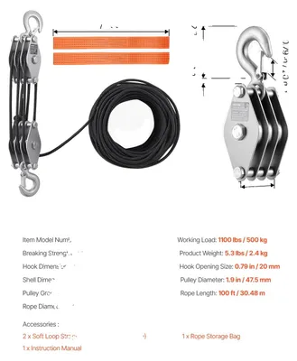 Image de Treuil, capacité de charge de 2000 kg, longueur de câble de 30 mètres, 4400 lbs