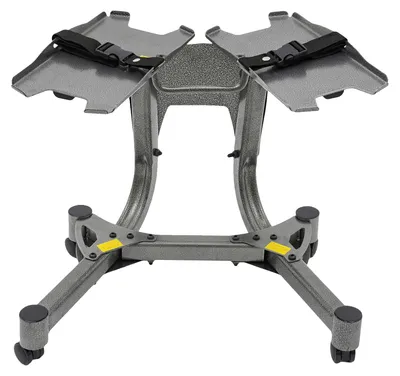 Imagen del producto de Estante para pesas, estructura de hierro resistente, soporta pesas ajustables, color gris plateado