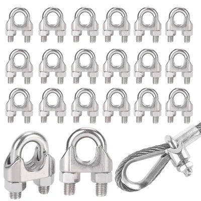 20er Set M4 U-förmige Kabelbinder aus Edelstahl, silber