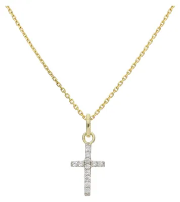 Produktbild von Kreuzanhänger Damen 333 Gold Zirkonia JL20-02-1443 poliert