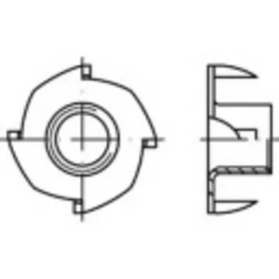 Produktbild von TOOLCRAFT 159329 Einschlagmuttern M8 Stahl galvanisch verzinkt 100 St.