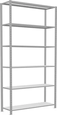 Produktbild von Schulte Fachbodenregal MULTIplus250 Stecksystem | Grundregal | HxBxT 250x130x40cm | 6 Ebenen | Fachlast 250kg | Lichtgrau
