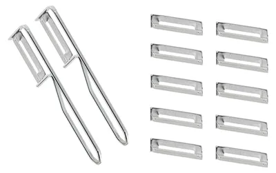 Produktbild von 2 Stück Fackelmann - Universal-Sparschäler/Pendelschäler inkl. 10er Pack Ersatzklingen, ideal für Spargel, Obst und Gemüse, Edelstahl/Stahl - Silber