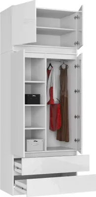 Immagine prodotto di Armadio moderno S90 con sopralzo e 2 cassetti