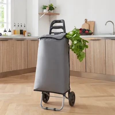 Produktbild von Nákupný vozík "Aaby" skladací 36 l tmavo sivá / čierna