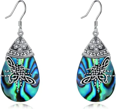 Image de Abeille Boucles d'oreilles en argent sterling Abeilles celtiques Bijoux Teardrop