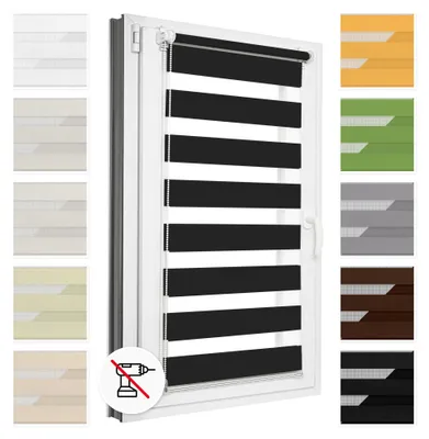 Obrázok produktu pre Estika Dvojitá roleta Klemmfix - 50 x 150 cm - Čierna - Duo roleta bez vŕtania