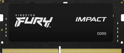 A Kingston FURY Impact DDR5 RAM module is shown against a black background.