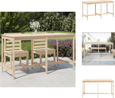 Immagine prodotto di vidaXL Tavolo da giardino 203,5x90x110 cm in legno di pino massiccio - Tavoli da giardino