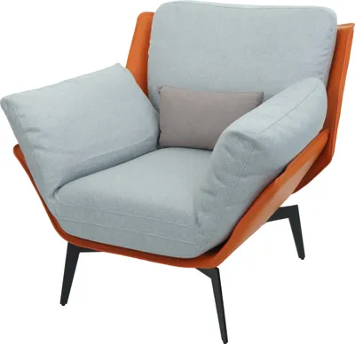 Produktbild von Sessel HWC-L82, Lounge-Sessel Cocktailsessel Polstersessel Relaxsessel, Kunstleder Stoff/Textil Metall terrakotta