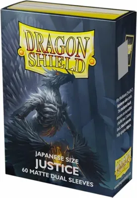Produktbild von Dragon Shield - Japanese Size Matte Dual Sleeves - Justice - Grau (60 Sleeves)