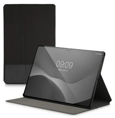 Produktbild von kwmobile Schutzhülle kompatibel mit Samsung Galaxy Tab S8 Ultra / S9 Ultra - Hülle Slim - Tablet Cover Case mit Ständer Anthrazit Schwarz