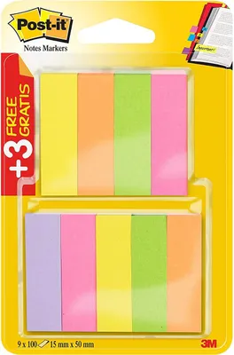 Immagine prodotto di Segnapagina in carta Post-it, 15 x 50 mm, colori neon