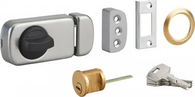 Image de Verrou à capot pour porte d'entrée à recouvrement, 4 clés, gris - THIRARD