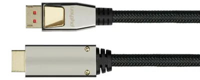 Image de Python Câble DisplayPort 1.4 vers HDMI 2.0 Nylong. noir 2m