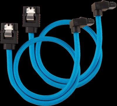 Produktbild von Corsair CC-8900281, 0,3 m, SATA III, Männlich/Weiblich, Schwarz, Blau, Gerade, Gerade