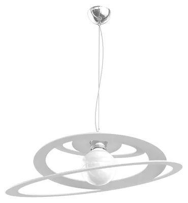 Obrázek produktu pro Závěsné svítidlo, industriální styl, minimalistický design, bílý kov, 1 žárovka, patice E27, průměr 50 cm