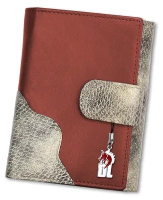 Image de rouge gris DragonCuir Porte-monnaie haut en cuir Portefeuille OPS700R