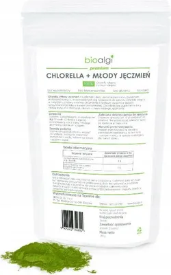Zdjęcie produktu dla Chlorella + Młody Jęczmień - Naturalne Oczyszczenie Organizmu Bioalgi