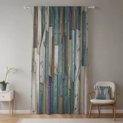 Gordijn 135x245 cm, blau-graue Streifen, 1 Paneel