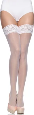 Produktbild von Merry Style Damen halterlose Strümpfe plus size MS 164 15 DEN (Weiß, XL-XXL)