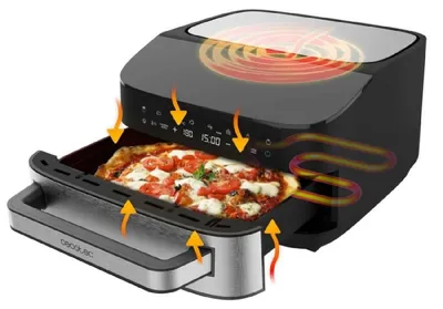 Produktbild von Cecotec Pizza&Fry 7000, 1 Pizza/Pizzen, Schwarz, 33 cm, Digital, 230 °C, 12 h