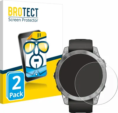 Produktbild von 2x Für Garmin Fenix 7 (47 mm) Schutzfolie BROTECT Displayschutz Display Schutz Folie Klar Transparent
