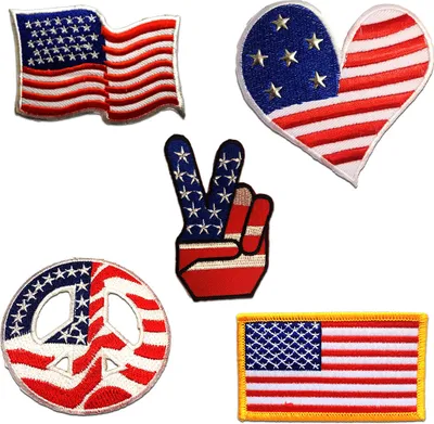 Obrázok produktu pre Usa Set 5 kusov - nažehľovacia záplata, nažehľovací obrázok, nažehľovacia nášivka, nášivky, záplaty, na nažehlenie