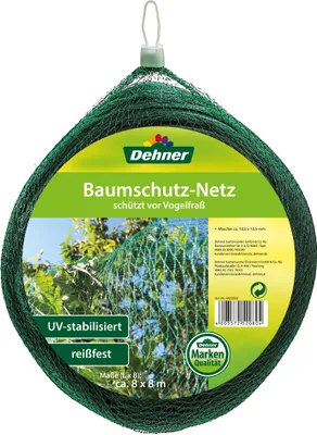 Produktbild von Dehner Baumschutz-Netz zum Schutz vor Vogelfraß, ca. 8 x 8 m, Kunststoff, grün