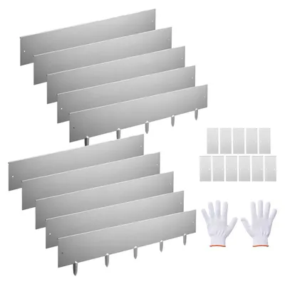 Produktbild von Cortenstahl-Garteneinfassung, 10er-Pack, 100 x 23 cm, Metalleinfassung für den Garten mit 11 Verbindungsplatten, einfach zu installieren, Metall-Garteneinfassung für Blumenbeete und Gartenwege
