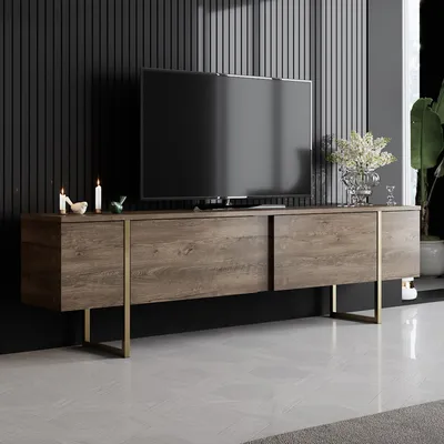 Produktbild von Skye Decor, Luxe - Walnut, Gold, TV-Schränke, Nussbaum, 180 x 50 x 30 cm
