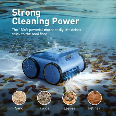 Immagine prodotto di Aspirapolvere robotizzato per piscine - Pulitore per piscine - Aspirapolvere per piscine senza fili - Robot automatico per la pulizia delle piscine
