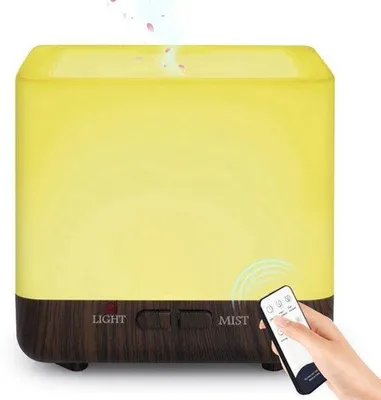 Productafbeelding van Ultrasone diffuser voor etherische oliën, 300 ml, luchtbevochtiger, luchtreiniger, 7 kleuren, stille aroma-diffuser voor geuroliën, voor thuis, kantoor, yoga