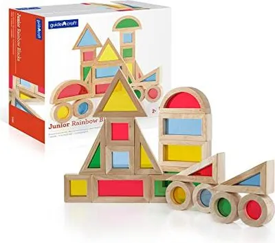 Produktbild von Guidecraft Holzbausteine Regenbogen - 20-teiliges Spielset für Kinder