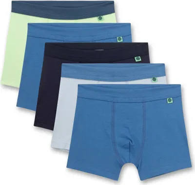 Produktbild von Sanetta Jungen Shorts - 5er Pack, Pants, Unterhose, Baumwolle Blau/Grün 92