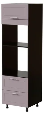 Productafbeelding van Ovenombouwkast BARI, 60x207 cm, gelakt. Uitvoering naar keuze. BA-D14/RU/2 - 284, RAL 4009, pastelviolet, mat; zwart