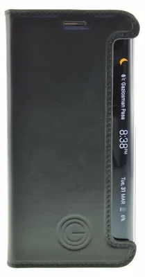 Produktbild von GALELI Tasche (Buchfalz) Smartphone - Schwarz - Echtes Leder Body