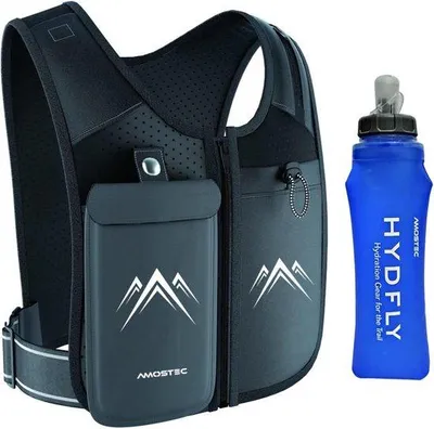 Produktbild von Famanu Laufweste mit Handyhalter und Wasserflasche - Schwarz