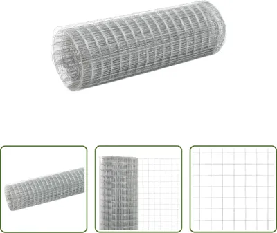 Imagen del producto de Malla de alambre galvanizado para cercas, acero, 10 x 0,5 metros, color plateado