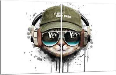 Produktbild von Herdabdeckplatten 2x40x52 Glaskeramikkochfeld 2-Teilig Glas Spritzschutz Katze