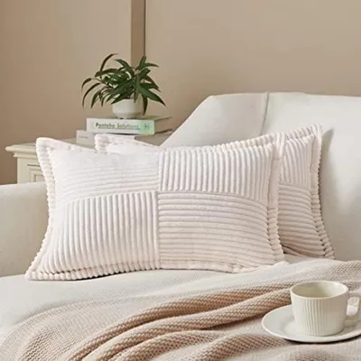 Productafbeelding van Kussensloop, 30x50 cm, corduroy, crème, set van 2