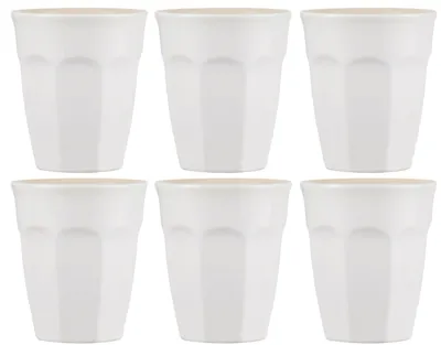 Produktbild von 6er Set Cafe Latte Becher Mynte Pure White weiß 200ml Steingut Ib Laursen